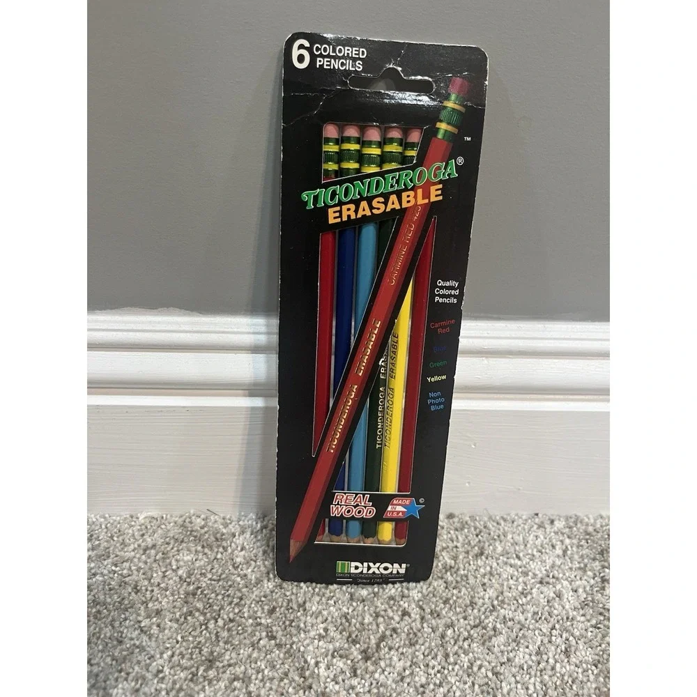 Vtg Ticonderoga Erasable Colored Pencils And Red Pencils 11126,‎ 13941